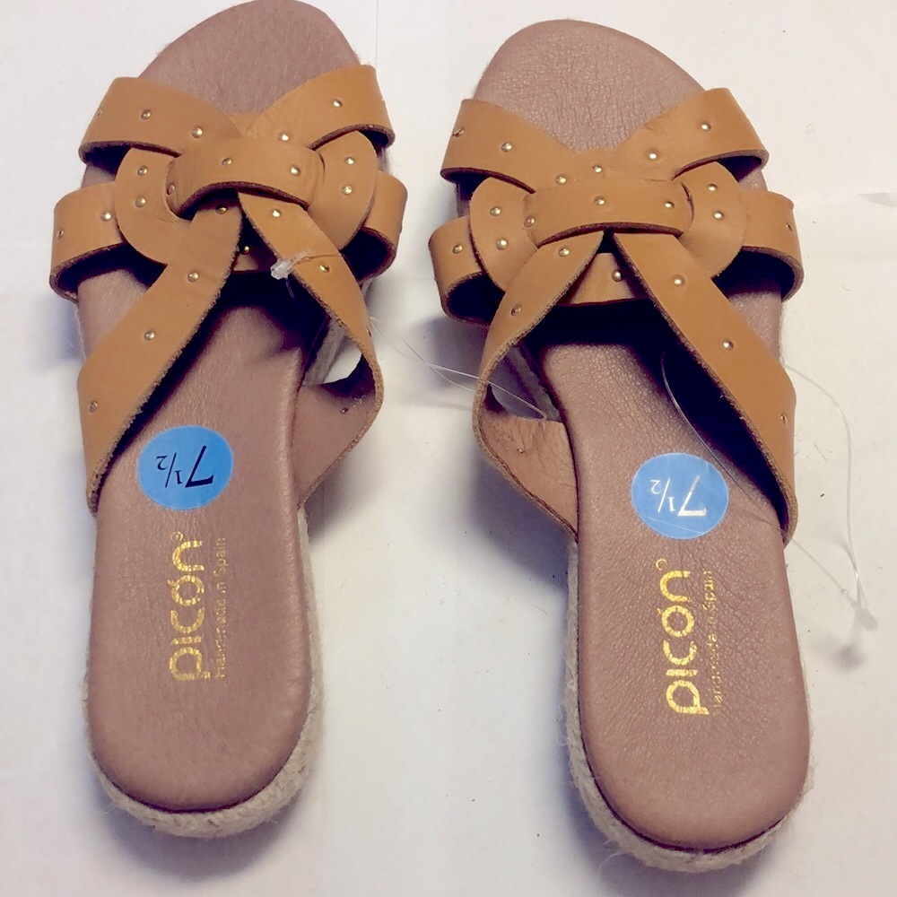 Picon sandals leather upper sz 7.5 made in Spain